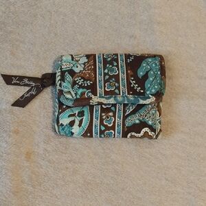 Vera Bradley Teal and Brown Floral Wallet